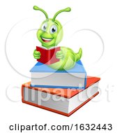 Poster, Art Print Of Caterpillar Bookworm Worm On Books Reading