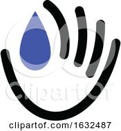 Elegant Vector Logo Mark Template Or Icon Of Blue Drop In Hand by elena