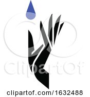 Poster, Art Print Of Elegant Vector Logo Mark Template Or Icon Of Blue Drop In Hand