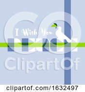Poster, Art Print Of Greeting Card With I Wish You Peace Lettering And Elegant White Bird