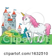 Poster, Art Print Of Fairy Tale Castle And Unicorn
