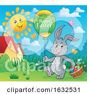 Bunny Rabbit With An Easter Balloon