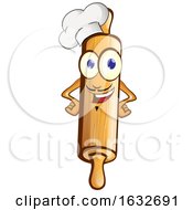Poster, Art Print Of Baking Rolling Pin Mascot Wearing A Chef Hat