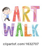 Poster, Art Print Of Kid Boy Art Walk Lettering Illustration