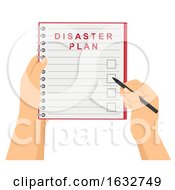 Hands Check Disaster Plan Illustration
