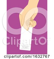Poster, Art Print Of Hand Give Ticket Illustration