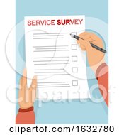 Poster, Art Print Of Hands Paper Service Survey Illustration