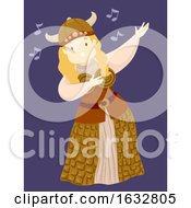 Poster, Art Print Of Girl Viking Girl Opera Singer Illustration