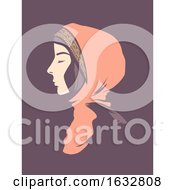 Poster, Art Print Of Girl Stencil Hijab Muslim Illustration