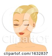 Poster, Art Print Of Girl Tapping Face Spots Illustration