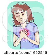 Girl Heartburn Illustration