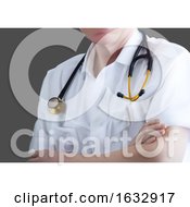 Poster, Art Print Of 3d Doctor With A Stethoscope Around His Neck