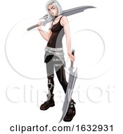 Poster, Art Print Of Female Warrior With Swords