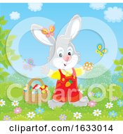 Easter Bunny With A Basket Of Eggs