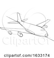 Poster, Art Print Of Jumbo Jet Plane Airliner Continuous Line