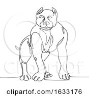 Poster, Art Print Of American Bully Continuous Line