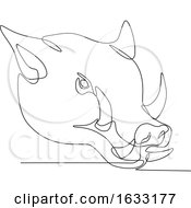 Poster, Art Print Of Wild Pig Head Continuous Line