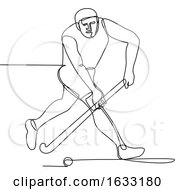 Poster, Art Print Of Field Hockey Player Continuous Line