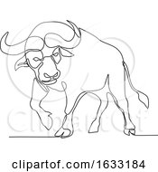 Poster, Art Print Of African Buffalo Continuous Line