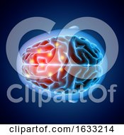 Poster, Art Print Of 3d Medical Image Showing Top View Of A Brain With Parts Highlighted