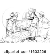 Poster, Art Print Of Black And White Surgeons Performing An Operation