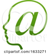 Profiled Face In An Email Arobase At Symbol by AtStockIllustration