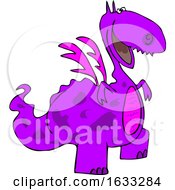Cartoon Happy Purple Dragon