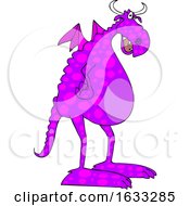 Poster, Art Print Of Cartoon Spotted Purple Dragon