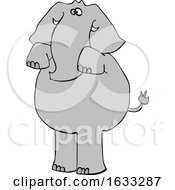 Poster, Art Print Of Cartoon Elephant Begging