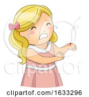 Kid Girl Insect Sting Illustration