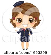 Poster, Art Print Of Kid Girl Stewardess Costume Illustration
