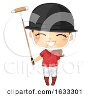 Kid Girl Polo Helmet Illustration