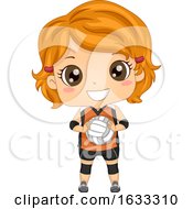 Kid Girl Volleyball Illustration