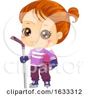 Poster, Art Print Of Kid Girl Ice Hockey Outfit Illustration