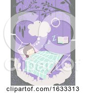 Kid Girl Hammock Sleep Dream Illustration