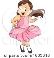 Kid Girl Dance Twirling Illustration
