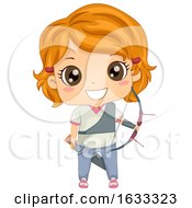 Kid Girl Archery Illustration