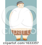 Kid Boy Fat White Shirt Copyspace Illustration