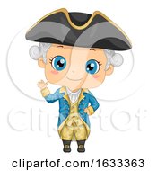 Kid Boy George Washington Costume Illustration