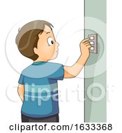 Kid Boy Turn Off Switch Illustration