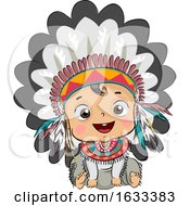 Poster, Art Print Of Kid Boy Baby Native American Head Dress