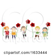 Stickman Kids Poppy Flowers Remembrance Day by BNP Design Studio