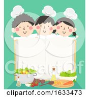 Kids Chefs Open Cook Book Recipes Illustration