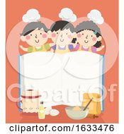 Poster, Art Print Of Kids Pastry Chefs Baking Open Book Illustration