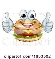 Poster, Art Print Of Burger Food Cartoon Character Mascot