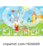 Bunny Rabbit Juggling Easter Eggs