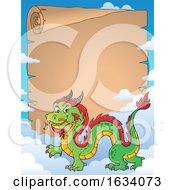 Poster, Art Print Of Chinese Dragon Parchment Border