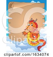Poster, Art Print Of Chinese Dragon Parchment Border
