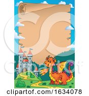 Poster, Art Print Of Dragon And Castle Border