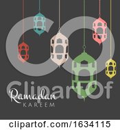 Ramadan Kareem Background With Hanging Lanterns